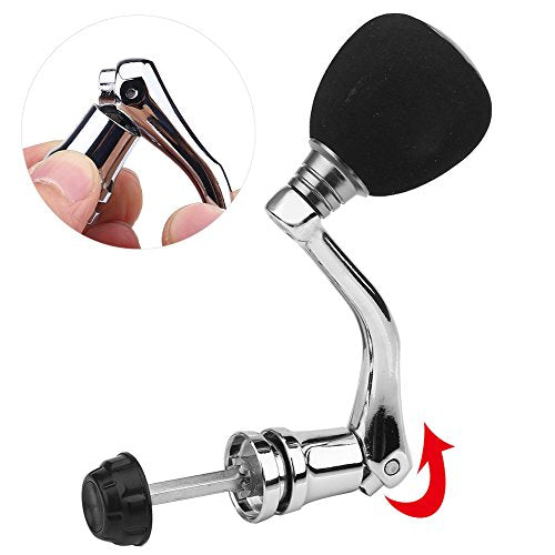 Reel Replacement Handle Metal Power Grip for 4000 5000 6000 EVA Knob Fishing Accessory Upgrade Strong Hex Shaft Compatible with Multiple Reels