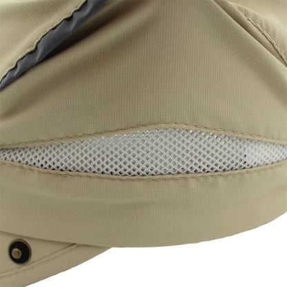 Connectyle Men's Sun Hat with Detachable Neck Flap Adjustable Outdoor UPF 50+ Baseball Sun Cap for Fishing Hiking Golfing - color: Khaki