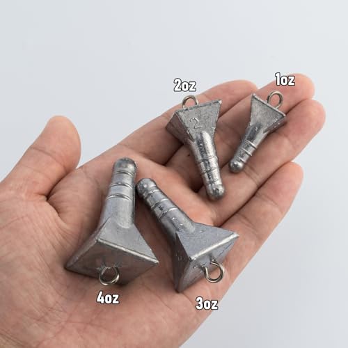 Dr.Fish 5 Pack Storm Sinker Pyramid Hatteras Surf Fishing Lead Weight Saltwater Beach Casting Sea Bottom Holder Inshore