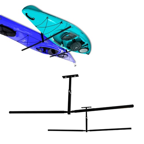 StoreYourBoard Adjustable Kayak Ceiling Rack – Hi Port 2 Garage Ceiling Kayak Hanger | Adjustable Overhead Kayak Storage for Recreational & Touring Kayaks | Garage Organization - style: 2 Kayaks