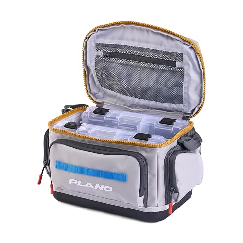 Plano Weekend 3600 Tackle Bag, Cutting-Edge Fishing Tackle Bag, Molded Waterproof Base, Spacious Storage, Die Cut Tool Sleeves, Daisy Chain Attachment Points - color: Wave, style: 3600 Tackle Case
