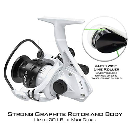 KastKing Crixus Fishing Rod and Reel Combo, High Performance Spinning & Baitcaster Combo, IM6 Graphite 2Pc Blanks, Zirconium Oxide Rings, SuperPolymer Handle, Lightweight Reel with Aluminum Spool - size: Spin-6'6" Medium-2pcs,3000 Reel