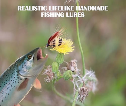 Fly Fishing 120-63-33pcs Premium Hand Tied Fly Fishing Accessories - Fly Boxes Included Dry, Wet, Nymphs, Streamers, Wooly Buggers Trout Flies