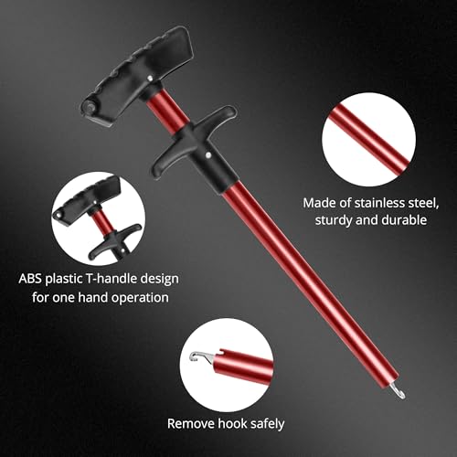 Foldable Kayak Landing Net Kit, 4PCS Fishing Tool Set | With Pliers, Fish Gripper & Hook Remover for Kayak Fishing, Boating, Shore Fishing, Freshwater & Saltwater - color: Red 4pcs Fishing Tools Kits