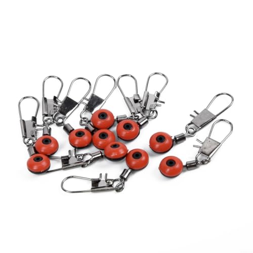 Plastic Hard Swivel with Interlock Snap, Large 2# Red Medium 4# Yellow Small 6# Blue, Copper Alloy Fishing Tackle for Freshwater Saltwater, 100 Pieces per Box