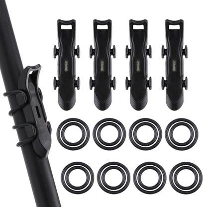 Magnetic Hook Keeper for Fishing Rod, [4Pcs] Quick Installation Fishing Bait Holder with 2 Sizes of Rubber Rings, Lure Magnetic Keeper for Fly Fishing Tackle & Rod Storage