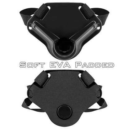 SANLIKE 2PCS Adjustable Fishing Fighting Belt ABS Rod Waist Support Tackle | Soft EVA cushion eases belly pressure, quick adjust waist strap, deep rod slot, bonus metal clip for small tackle storage - color: Black Fishing Belt & Silver Hook Remover