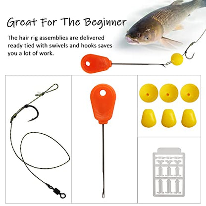 Dovesun Carp Fishing Hair Rigs Carp Fishing Equipment with Baits Hooks Accessories 41PCS/151PCS - color: Size#6-41PCS