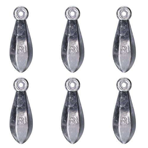 Sougayilang Fishing Weights Sinkers Bank Sinkers Bullet Weights for Surf Fishing Pier Bank Fishing Saltwater Fishing Gear 1oz to 12oz - size: 8oz 6pcs