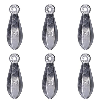 Sougayilang Fishing Weights Sinkers Bank Sinkers Bullet Weights for Surf Fishing Pier Bank Fishing Saltwater Fishing Gear 1oz to 12oz - size: 8oz 6pcs