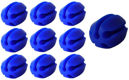 10Pcs Silicone Fishing Rod Holder Straps, 5 Hole Portable Fishing Rod Fixed Ball, Rubber Fishing Pole Clips Fly Fishing Accessories - color: Blue