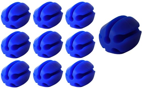 10Pcs Silicone Fishing Rod Holder Straps, 5 Hole Portable Fishing Rod Fixed Ball, Rubber Fishing Pole Clips Fly Fishing Accessories - color: Blue