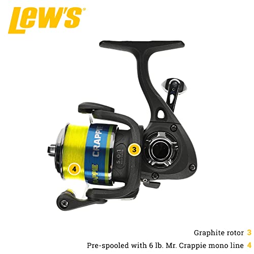 Lew's Crappie Thunder Spinning Reel and Fishing Rod Combo, 2-Piece IM6 Graphite Blank, Right or Left-Hand Retrieve - style: 4'6"