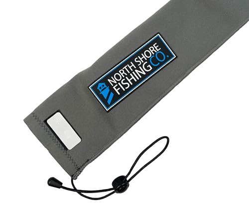 Premium Neoprene Fishing Rod Sleeve – Floating, Puncture Resistant, Labeled Protective Sock for Casting, Spinning, Trolling Fishing Rods - color: Grey, size: 52", style: Spinning