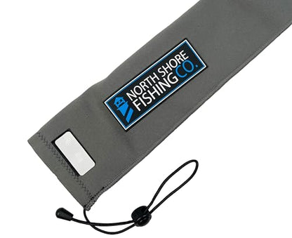 Premium Neoprene Fishing Rod Sleeve – Floating, Puncture Resistant, Labeled Protective Sock for Casting, Spinning, Trolling Fishing Rods - color: Grey, size: 60", style: Spinning