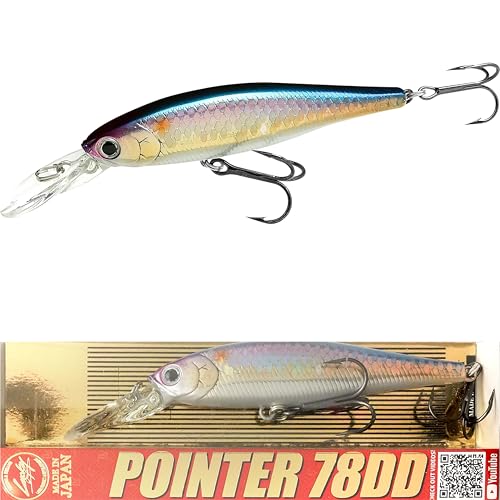 LUCKY CRAFT Pointer 78DD Freshwater Fishing Lure and Gear for Bass & Trout, 3 inch Deep Diving Suspending Jerkbait Fishing Line, Pressure-Ready Fish Bait, Premium Gear for Tackle Box, - color: 270 MS American Shad