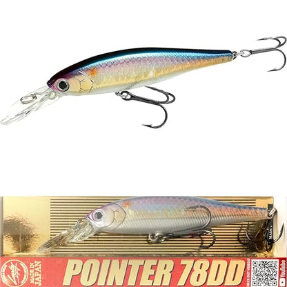LUCKY CRAFT Pointer 78DD Freshwater Fishing Lure and Gear for Bass & Trout, 3 inch Deep Diving Suspending Jerkbait Fishing Line, Pressure-Ready Fish Bait, Premium Gear for Tackle Box, - color: 270 MS American Shad
