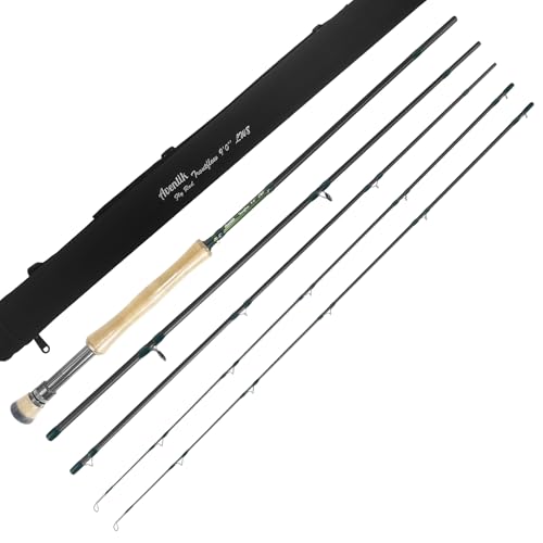 Aventik Troutflow Fly Fishing Rod, 9FT 5wt 8wt, Japan Toray 46T Carbon Fiber Fast Action 4-Piece Fly Rod with Travel Tube, Portable Performance Rod for Trout Bass - size: 9'0'' LW8, style: Rod With Extra Tip
