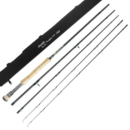 Aventik Troutflow Fly Fishing Rod, 9FT 5wt 8wt, Japan Toray 46T Carbon Fiber Fast Action 4-Piece Fly Rod with Travel Tube, Portable Performance Rod for Trout Bass - size: 9'0'' LW8, style: Rod With Extra Tip