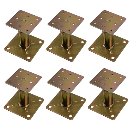 Adjustable 4 1/3" - 7" House Floor Jacks Mini Screw Post Pole for Leveling, Galvanized, 6 Pack - size: 4.3-7 inch
