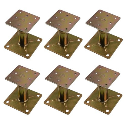 Adjustable 4 1/3" - 7" House Floor Jacks Mini Screw Post Pole for Leveling, Galvanized, 6 Pack - size: 4.3-7 inch