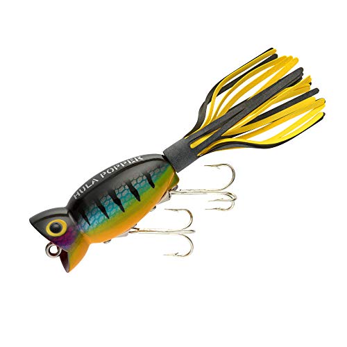 Arbogast Hula Popper Topwater Bass Fishing Lure - color: Perch, size: 2 in, 3/8 oz