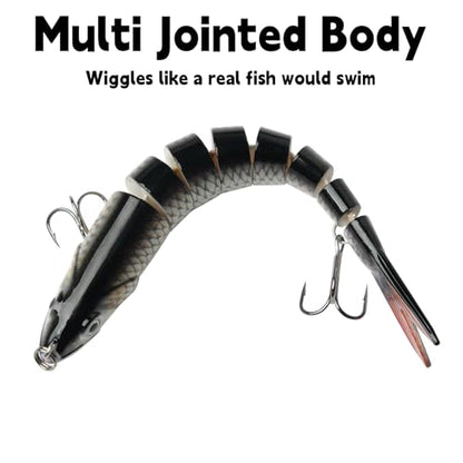 Multi-Joint Sinking Glide Baits, 3.9" Musky Lures, Walleye Fishing Lures for Bass, Trout, Barracuda, Freshwater & Saltwater Fishing