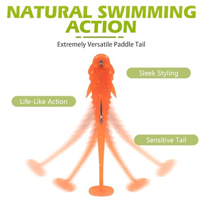 Syosisny 20pcs Soft Paddle Tail Fishing Lures – Pre-Rigged Swimbaits with Weighted Hook – Realistic Bass Bait for Freshwater & Saltwater Fishing