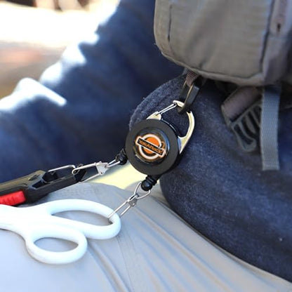 YakAttack Dual Fishing Tool Retractor - Style Options | Secure Clip-On with 360° Swivel | Heavy-Duty, Corrosion-Resistant for Saltwater & Freshwater | Fly Fishing Zinger Retractor - style: Twin 18" Nylon Cables