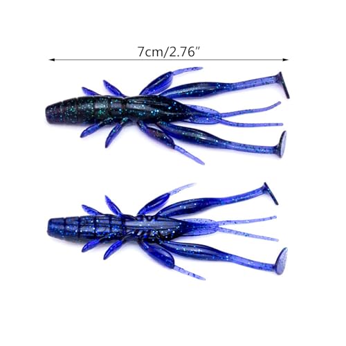 8pcs Soft Crawfish Baits Artificial Baits Floating Shrimp Lobster Baits Crayfishs Lure Swimbait Elastic Simulation Baits - color: A