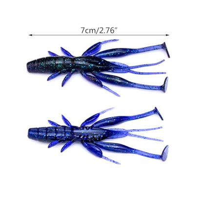 8pcs Soft Crawfish Baits Artificial Baits Floating Shrimp Lobster Baits Crayfishs Lure Swimbait Elastic Simulation Baits - color: A