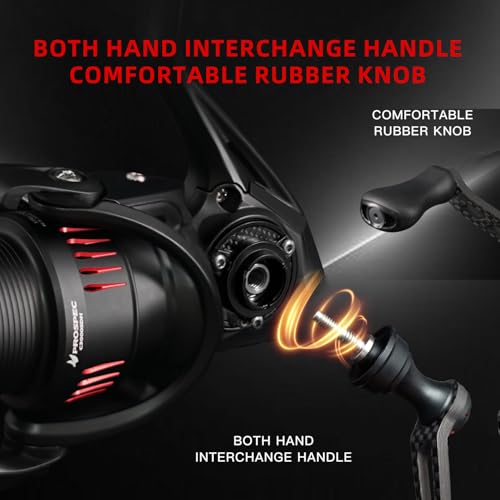 SEASIR Prospec Spinning Reels, Ultralight Smooth | Carbon Fiber, Max Drag up to 19.8LB, 5.2:1/6.2:1 Gear Ratio, Compact, 8+1 Shielded Ball Bearing, Freshwater Saltwater - style: C3000sdh/Max Drag 5kg