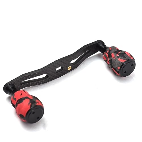 Lixada Carbon Baitcasting Trolling Reel Handle Left Right Ultralight Fishing Reel Crank Carbon Fiber Fishing Reel Handle Crank Accessory