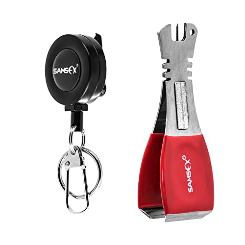SAMSFX Fishing Big Nippers with Zinger Retractors Fishing Line Cutters with Retractable Badge Holder Fly Fishing Tools Combo