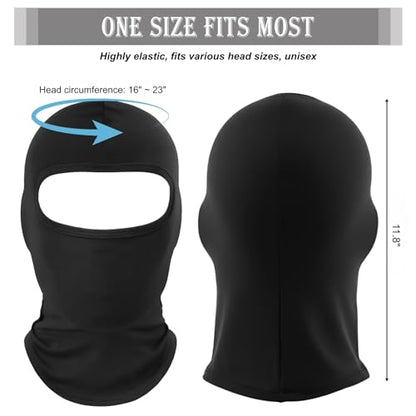 6 Pack Ski Mask Balaclava for Men Women, Lightweight UV Protection, Summer Full Face Cover Outdoor Motorcycle - color: Black, White, Light Gray, Dark Gray, Navy Blue, Green