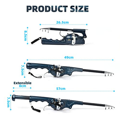 BLISSWILL Fishing Gear Pocket Telescopic Fishing Rod Combo with Reel and Line