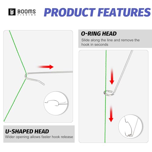 Booms Fishing Hook Remover Tool: 2pack Portable Dehooker Tools Saltwater - 7inch Fish Hook Quick Removal Device with Anti-Lost Lanyard, No Slip Ergonomic Design Handle Fishing Accessories, XW21