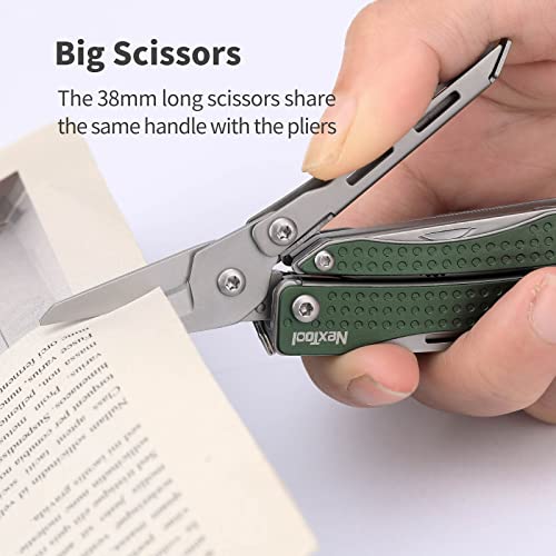 Nextool EDC Keychain Multitool, 10 in 1 Mini Pocket Knife Multi Tool with Needlenose Pliers, Scissors, Mini Useful Cool Gadgets for Men, Father's Day Gifts from Daughter-Green - color: Green