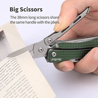 Nextool EDC Keychain Multitool, 10 in 1 Mini Pocket Knife Multi Tool with Needlenose Pliers, Scissors, Mini Useful Cool Gadgets for Men, Father's Day Gifts from Daughter-Green - color: Green