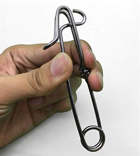 5pcs Longline Fishing Snap Clips Stainless Steel Floatline Tuna Clips 4 Sizes - size: 1.8mmx2.4inch-5pcs