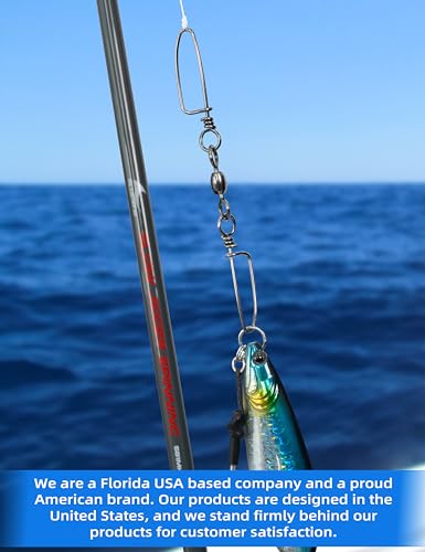 BLUEWING 10pcs Double Snap Swivels 75lbs, 135lbs, 200lbs, 300lbs Stainless Steel Coastlock Fishing Snap Swivel High Strength Saltwater Fishing Tackle Connector - size: 300lbs