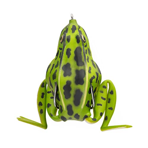 Lunkerhunt - Topwater Fishing Lures for Bass Trout Fishing | Combat Frog Lure for Big Fish | Award Winning Hollow Body Frog Fishing Bait with Weedless Hooks - color: Green Tea