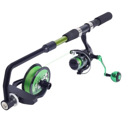 Fishing Line Spooler, Adjustable line Winder,No Line Twist, Portable for Casting & Spinning and Trolling Reel - color: Green Line Spooler
