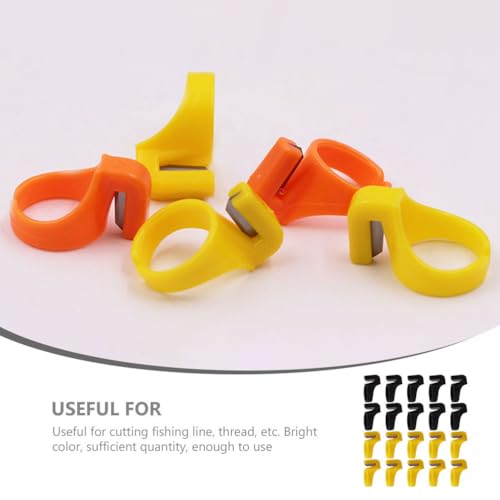 Uonlytech 20Pcs Sewing Thread Cutter Rings Finger Ring Thread Cutting Tool Lightweight Plastic Yarn Cutters for Hand Sewing Embroidery Fishing Line