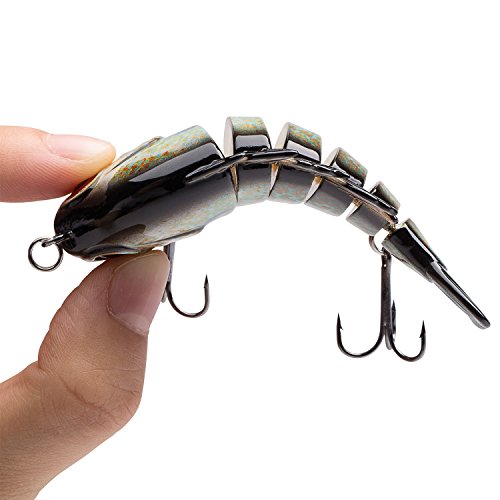 BASSDASH SwimPanfish Multi Jointed Panfish Bluegill Swimbaits Hard Topwater Bass Lures Fishing Lure Crank Saltwater 3.5in/0.85oz,Pack of 4 - color: BPRL
