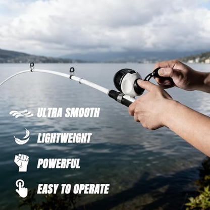 WIDDEN Kids Fishing Pole, Youth Fishing Rod and Reel Combo - Telescopic Portable Fishing Pole with Tackle Box Bag Starter Anglers Set, Fishing Gear Kit for Boys Girls Teens Age 5-18 and Beginners - color: White