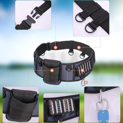 PELLOR Fishing Belt Rod Holder Adjustable Fishing Wading Belt - color: Navy Blue（without Detachable Bag）