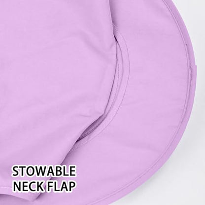 Sun Hats for Men Women Fishing Hat UPF 50+ Breathable Wide Brim Bucket Hats Summer UV Protection Safari Hat with Neck Flap - color: Purple (With Face Cover)