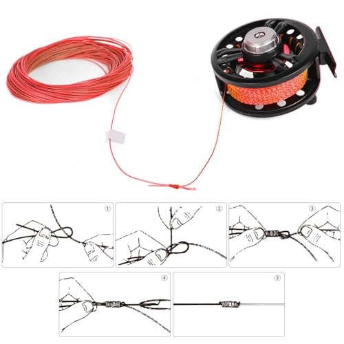 2PCS 164ft Fly Fishing Line – 8-Strand Line Floating Backing for Freshwater & Saltwater, High-Visibility Colors - color: Orange&Black-30lb