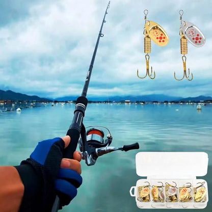 10Pcs Spinner Baits Set Fishing Lures Metal Baits Trout Fishing Baits Sequins Crankbait Outdoor Fishing Accessories